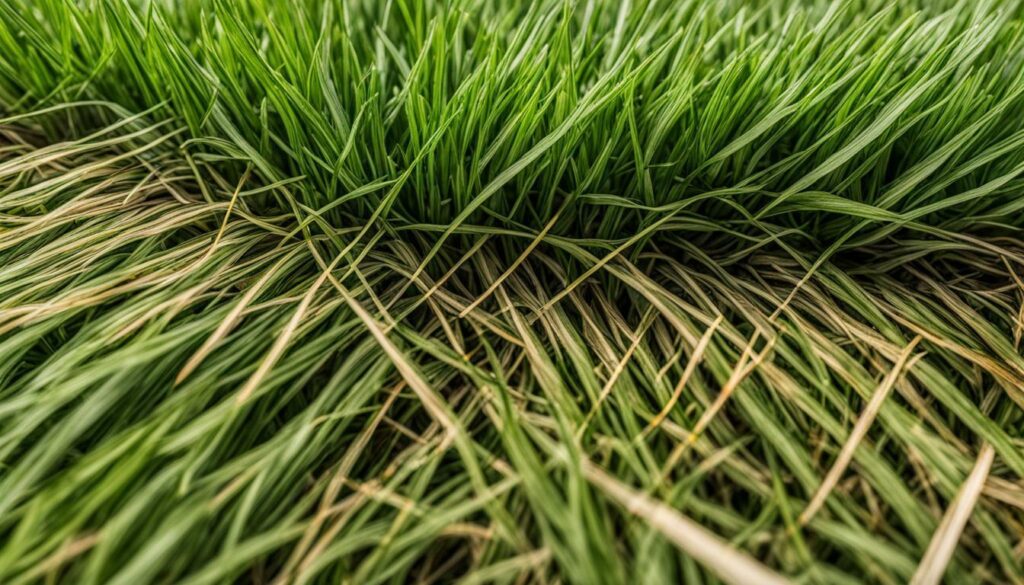 Bermuda grass lawn with thatch buildup
